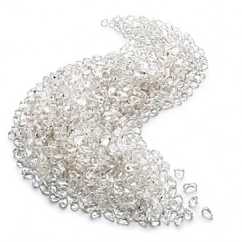5‑7mm Crystal Gravel 1 lb in Small Box | White Quartz, Rose Quartz, Green Fluorite, Rainbow Crystal, Cat’s Eye, Amethyst | Fish Tank, Planter, DIY, Meditation Decor (Natural White Quartz) - color: Natural White Quartz