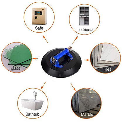 IMT 12" Strong Glass Suction Cup Vacuum Glass Lifter with Metal Handle and Brass Pump, Heavy Duty Industrial Suction Plate for Granite & Glass Lifting Car Window Replacement - size: 12"