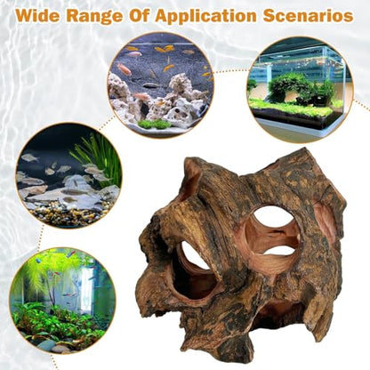 Betta Fish Cave Natural Wood Betta Fish Hideout for Aquarium Fish Tank Decorations Hideout Betta Fish Accessories Habitat Shelter for Crayfish Shrimp and Other Aquatic Pets