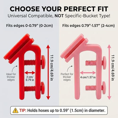 2PCS Hose Holder Clip, Hands-Free Water Pipe Clamp for Fish Tank, Bucket and Garden Hose, Anti-Slip Draining Tube Clamp Fits 0.59" Hose (0-0.79" Orange) - color: 0-0.79" Orange