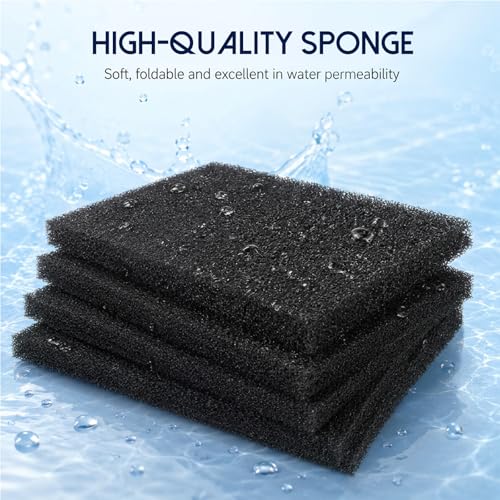 6 Pack Fish Tank Filter Sponge, 6.3x3.9x0.79in Inch Aquarium Filter Sponge Aquariums Filters Media for Fish Tank Sump Canister Filters for Freshwater and Saltwater Aquariums