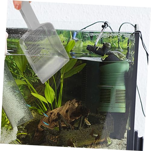 WOONEKY Aquarium Sand Scoop Drainage Sediment Cleaning Shovel for Fish Tanks Gravel Tool for Easy Aquarium Maintenance