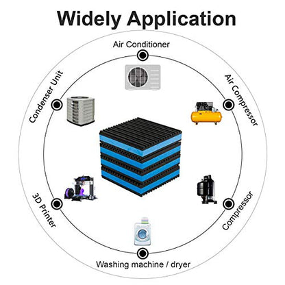 Rubber Anti-Vibration Isolator Pads,Heavy Duty Blue EVA Pad for Air Conditioner,Compressors,HVAC,Treadmills etc(4'' X 4'' X 7/8") - size: 4'' X 4'' X 7/8"