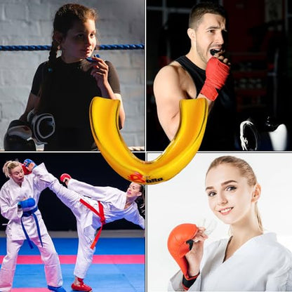 Bella Mouth Guard for Kids, Boxing, MMA, Football & Martial Arts – Shock Absorbing Sports Mouthguard for Teeth Protection – Comfortable Breathable Athletic Gum Shield for Youth Junior (Yellow, Kids)