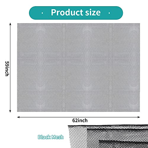 FSWCCK Black Mesh Fabric, 62 x 59 Inch Soft Mesh Netting Slightly Stretchy for Shopping Bag, Backpack Pocket and Straps and Netting Clothes (Black) - color: Black