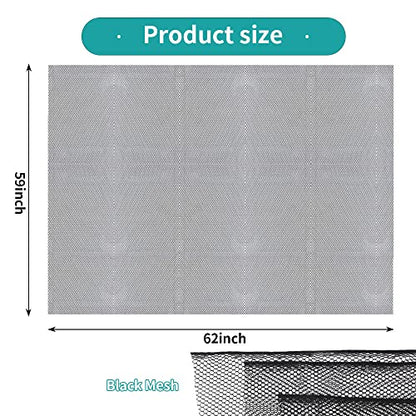 FSWCCK Black Mesh Fabric, 62 x 59 Inch Soft Mesh Netting Slightly Stretchy for Shopping Bag, Backpack Pocket and Straps and Netting Clothes (Black) - color: Black