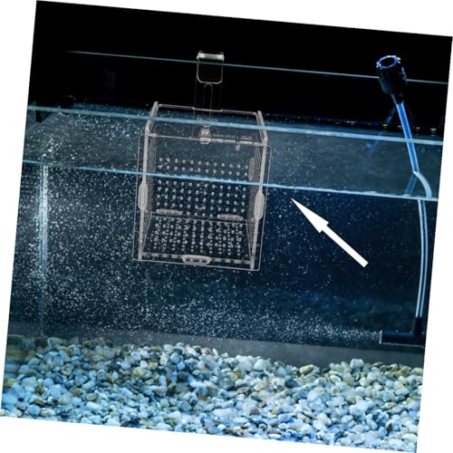 DOITOOL 1set Acrylic Aquarium Isolation Box Cups and Hook Breeding Container for Betta Fish and Shrimp Safe Design for Easy Observation and Feeding