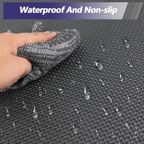 1/2 inch Thicked Gym Floor Mats (20 Sq Ft), 20 Tiles 12.6X12.6in High Density EVA Foam Gym Flooring for Home Gym, Weightlifting, Kids Play Area, Non-Slip, Free Splicing. - size: 24 Sq Ft(6 Tiles)