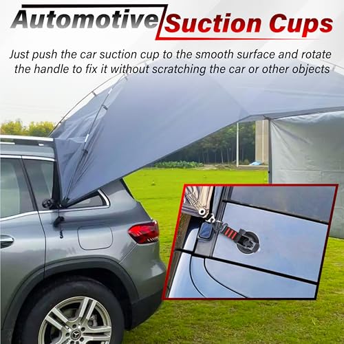 4 PCS Heavy Duty Suction Cup, Suction Cups with Hooks, Car Camping Accessories, Strong Suction Cups for Cars, Automotive Suction Cups for Car Boat Awning Camping Tent Trap
