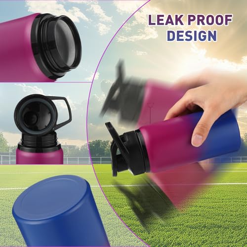 Mimorou Aluminum Water Bottles Bulk 17oz - color: Dark Red, Blue