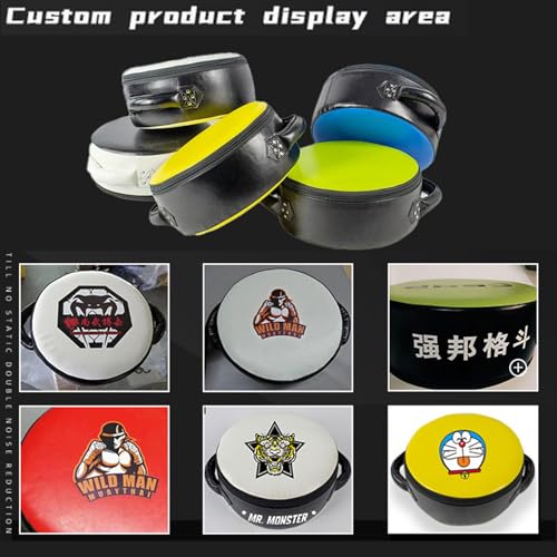 Custom Boxing Punch Shield, Round Punching Mitts, Taekwondo Pad, Focus Target for MMA Muay Thai Kickboxing Boxing Coaches & Training Equipment - color: Fluorescent Green