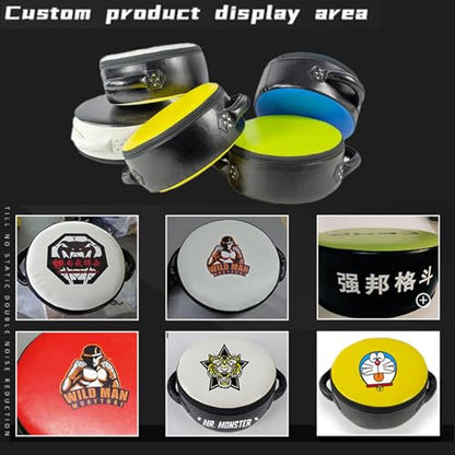 Custom Boxing Punch Shield, Round Punching Mitts, Taekwondo Pad, Focus Target for MMA Muay Thai Kickboxing Boxing Coaches & Training Equipment - color: Fluorescent Green