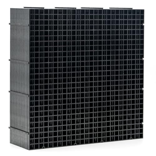LINLAN 12 Pieces 11.8x11.8in (30X30cm) Aquarium Grid Plastic, Fish Tank Divider, Egg Crate for DIY Filtration and Bottom Protection in Aquascaping (Black-No Accessories)