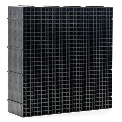 LINLAN 12 Pieces 11.8x11.8in (30X30cm) Aquarium Grid Plastic, Fish Tank Divider, Egg Crate for DIY Filtration and Bottom Protection in Aquascaping (Black-No Accessories)