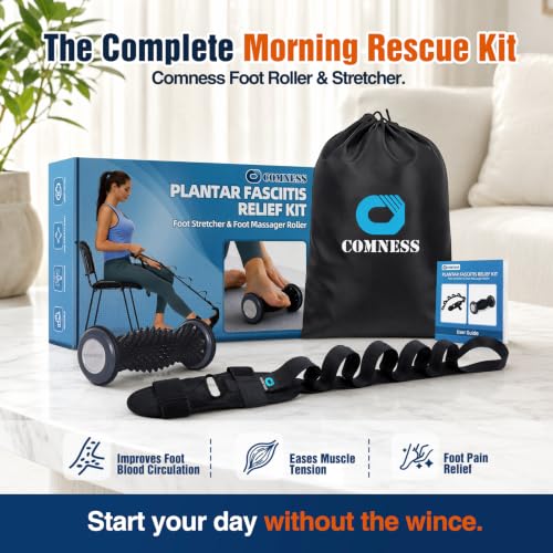 Plantar Fasciitis Relief Kit – Foot Stretcher and Foot Massager Roller, Stretch and Roll Routine for Heel Pain,Arch Pain, Simple At-Home Daily Foot Care - color: Black（2pcs）