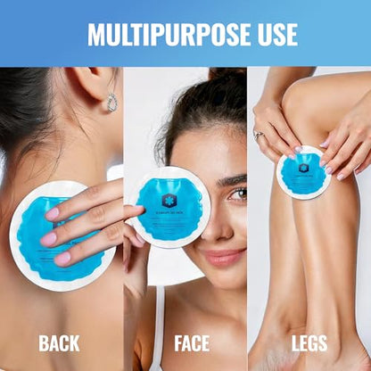 ICEWRAPS 4 inches Round Reusable Ice Packs with Cloth Backing, 5-Pack Blue - color: Blue