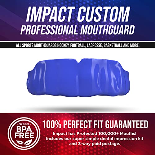 Impact All Sports Mouthguard Lacrosse, Football, Hockey, Basketball, Jiu-Jitsu, and More, Breathable Mouthguard for Youth Adults, Professional Custom-Fit, Blue - color: Blue