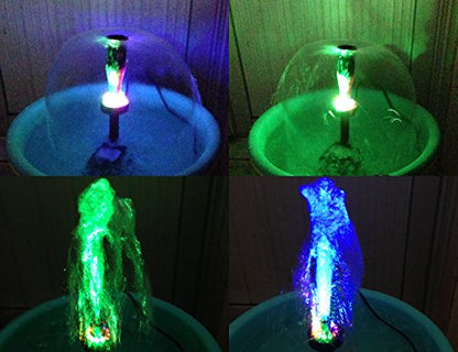 15W 200GPH (750L/H)Submersible Pump Fountain with 12 RGB Color led Light Flow Adjustable, for Aquarium Pond Fountain Fish Tank Water Hydroponic