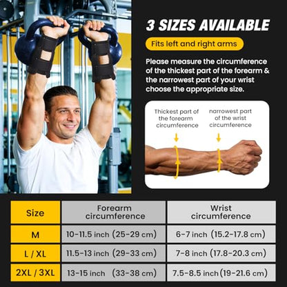 Sylong Kettlebell Wrist & Forearm Guards, 5/16 inch (8mm) Maximum Protection Layer, Effective Shock Absorption Without Restricting Movement (2-pack) - size: M