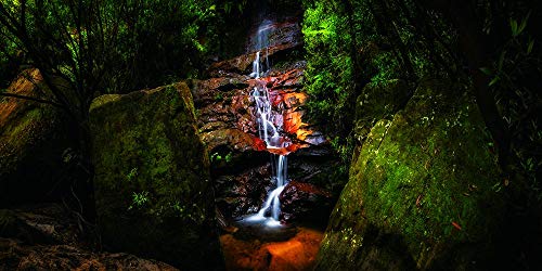 Mountain Water Aquarium Background Poster PVC Fish Tank Decorations Landscape (30" x 18"/ 76 x 46cm) - size: 30" x 18"/ 76 x 46cm