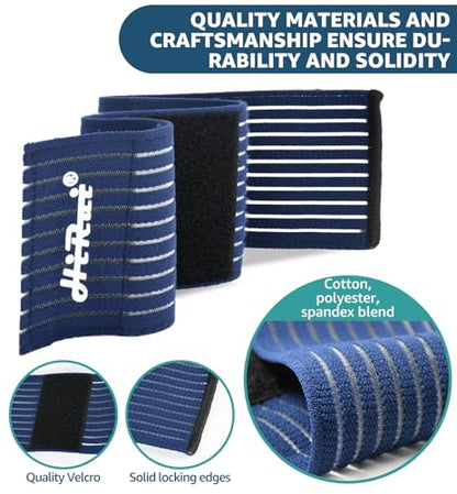 2-Pack High-Elastic Wrist Support Straps Wrist Compression Bandage - Wrist Wraps Wristbands for Carpal Tunnel Arthritis Tendonitis Weightlifting Tennis Basketball - Breathable Soft (Navy Blue) - color: Navy Blue