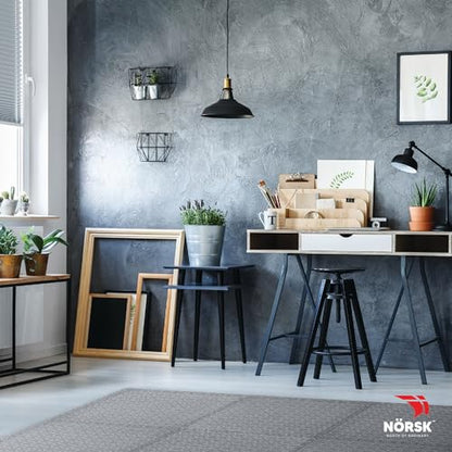 Norsk Diamond-Plate EVA Foam Gym Floor Tiles, Gray, 36-Pack - size: 36 Tiles - 144 Sq. Ft.