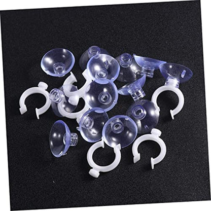 Happyyami 20pcs Cup Clamps for Fish Tank Hose Clip Bracket Holder Easy to Install Aquatic Accessories for Aquariums Practical Design for Air Pump Tubes