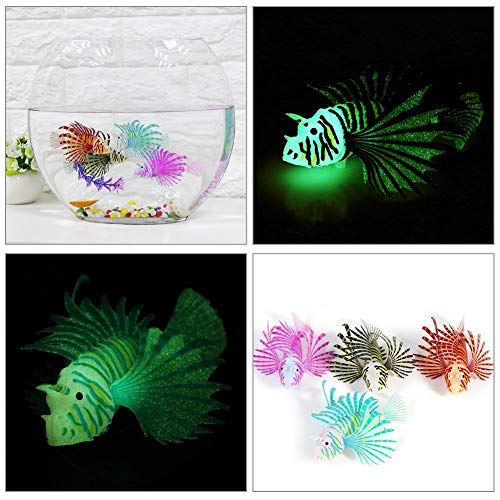 Yosoo Artificial Lionfish Luminous Fake Fish Aquarium Fish Ornament Simulation Animal Decoration (Blue)