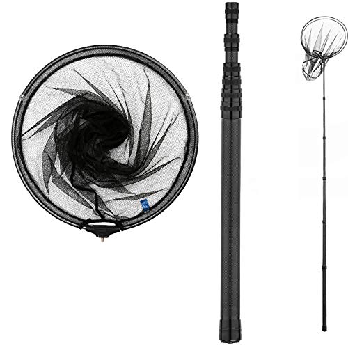 9ft/11.15ft Extra Long Fishing Net with Telescoping Handle, Carbon Fiber Extendable Landing Net, Dip Net for Fishing, Crab nets for Crabbing, Rubber Coated Netting, Holds up to 20lbs - style: 9ft/108"