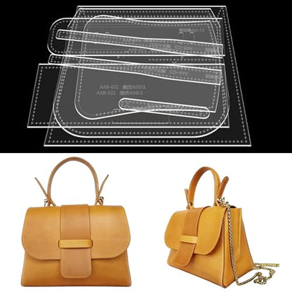 RIVEENY Shoulder Bag - Acrylic Leather Pattern Templates for Satchel, Bucket Bag (AAB-621)