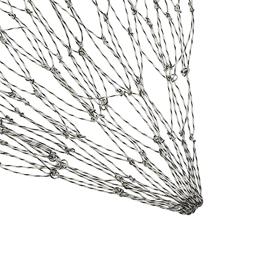 Fishing Net Replacement, Dia.19.7" PE Replacement Mesh Landing Fish Nets for Freshwater Saltwater Fishing, Gray