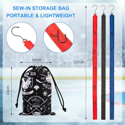 TUYUU 4PCS Hockey Equipment Drying Rack Set, 15 Adjustable Hooks Hanger - color: Multicolor