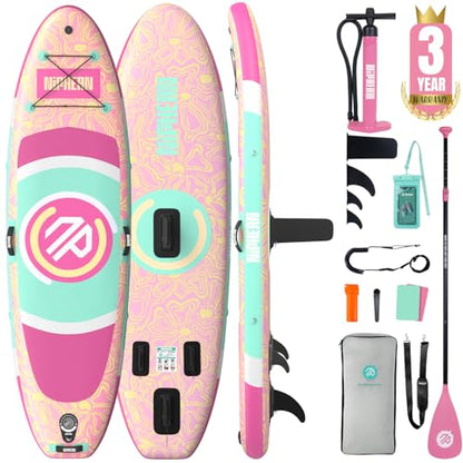 Niphean 10' Inflatable Paddle Board, Ultra-Light SUP for Beginners - color: Bright Orange