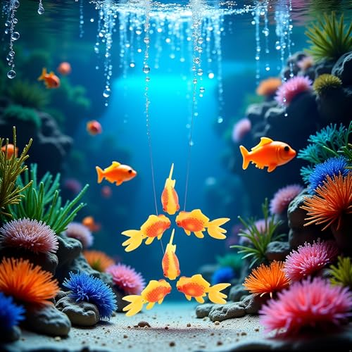 6Pcs Artificial Aquarium Fish Decorations, Moving Plastic Fish Tank Ornaments, Aquarium Décor