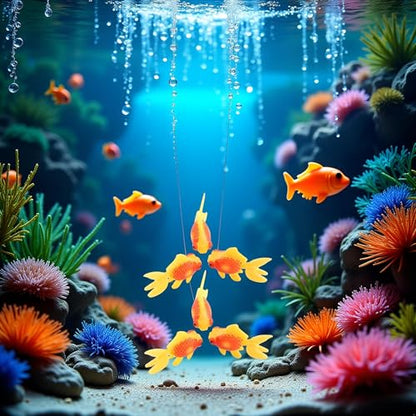 6Pcs Artificial Aquarium Fish Decorations, Moving Plastic Fish Tank Ornaments, Aquarium Décor