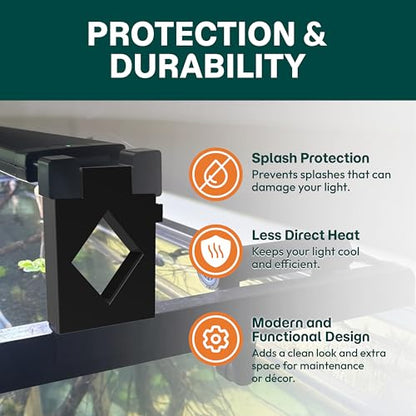 Aquarium Light Risers for Fluval Plant & Marine 3.0 & 2.0 LED | Heat-Resistant Polymer Stand | Toolless Easy Install (2-Inch) - size: 2-Inch