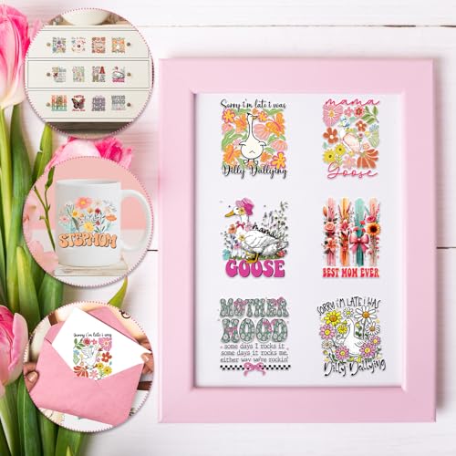 UV DTF Cup Wrap - 30 Pcs Mama UV DTF Stickers for 16 OZ, Mother's Day Flower Waterproof UVDTF Transfer Decals for Cups Glasses Mug DIY Crafts - style: Mama