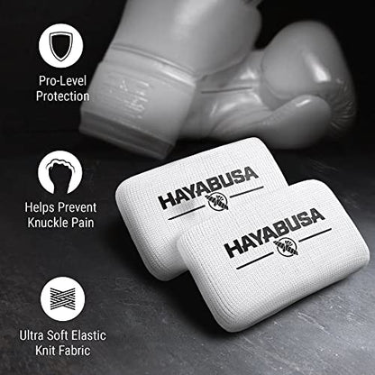 Hayabusa Boxing Knuckle Guards - color: White, size: Small-Medium