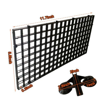 5 Pcs Aquarium Divider Tank Divider Panel Adjustable Plastic Bottom of Fish Tank Isolation for Shrimp Guppy Separation Easy to Cut Install with 10 Pcs Sucker (Black) - color: Black
