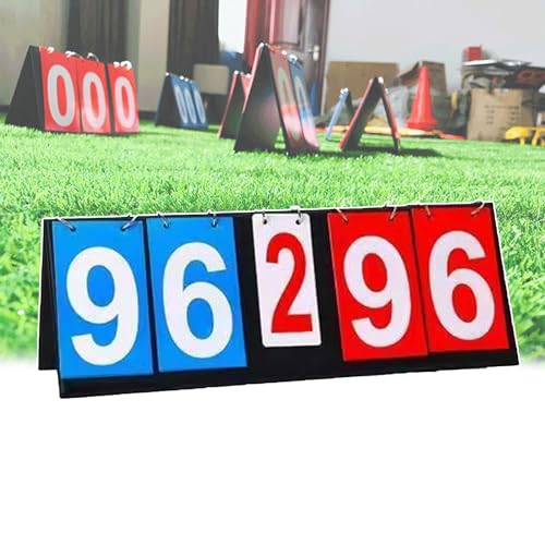 Basketball Game Scoreboard, 4/5/ 6 Digit, Portable/Flip, Reusable, Easy to Read+ Waterproof/Easy to Clean,not Take Up Space, for Soccer, Basketball, Baseball,5-digit - size: 5-digit