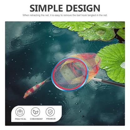 KESYOO Wear-Resist Fishing Net Replacement, Aluminum Alloy Deep Round Net Head 35cm with Anti-Hook Coating, Portable Foldable Fish Catching Mesh for Freshwater and Saltwater Anglers