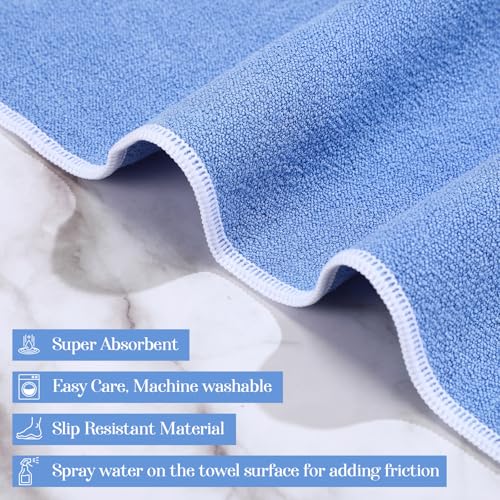 Peryiter 6 Pack Hot Yoga Towel Set - Non Slip Microfiber Towels for Mat and Hand, Quick Dry and Sweat-Activated Grip, 2 Sizes for Women Men Bikram Pilates Gym