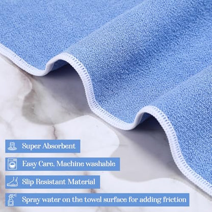Peryiter 6 Pack Hot Yoga Towel Set - Non Slip Microfiber Towels for Mat and Hand, Quick Dry and Sweat-Activated Grip, 2 Sizes for Women Men Bikram Pilates Gym