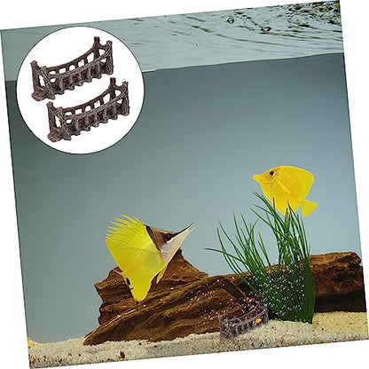 POPETPOP 2Pcs Fake Bridge Landscaping Ornament Realistic Aquarium Decor for Fish Tank Landscape Material Safe for Vivid and Lifelike Design