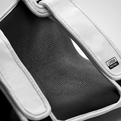 Hayabusa T3 Striking Shinguards - Men and Women | MMA Protection, Muay Thai Kickboxing, Sparring Pads, Martial Arts Gear, Adjustable Straps, Impact Padding, Elastic Fit - color: White/Black, size: Large