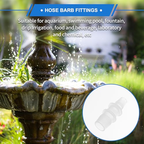 4pcs Plastic Hose Barb Fitting 9/16" to 3/8" Barbed Splicer Mender Joint Adapter Aquarium Clear - size: 9/16"-3/8"