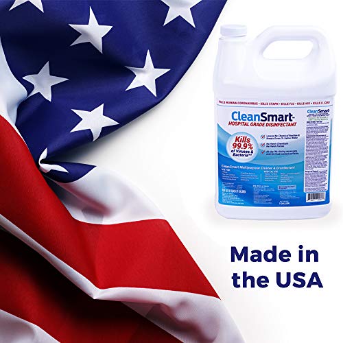 CleanSmart Hospital Disinfectant, Hypochlorous Acid Technology, 1 Gallon | Kills 99.9% of Viruses and Bacteria, EPA Registered, Professional Strength Sanitizer for Businesses, Schools, and Restaurants - size: 128 Fl Oz (Pack of 1)