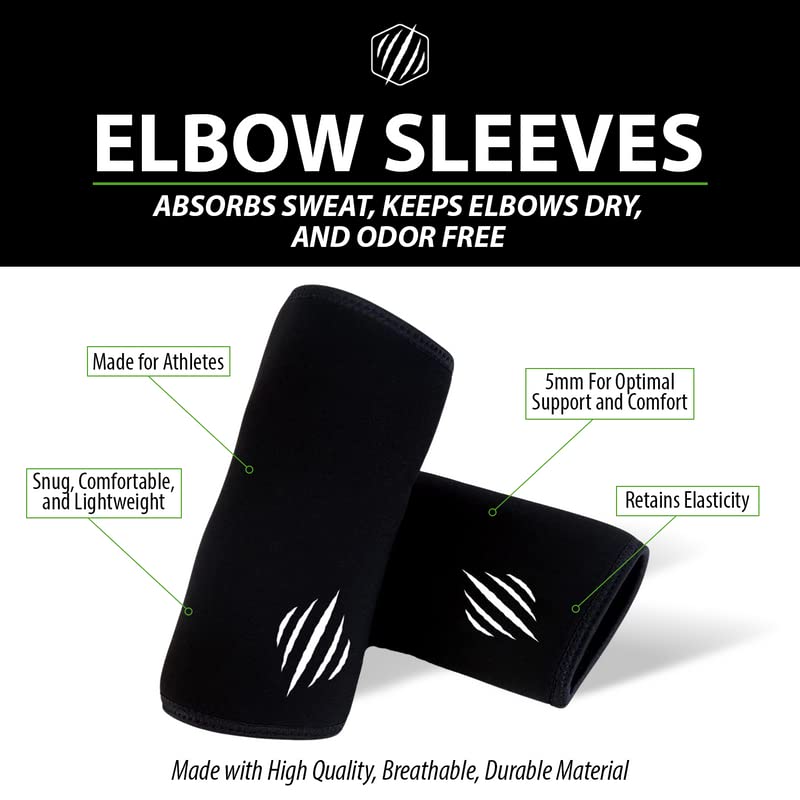 Bear KompleX Elbow Compression Sleeve, 5mm Neoprene Brace, Small, Strongman - color: Black Camo, size: Small - Under 11"