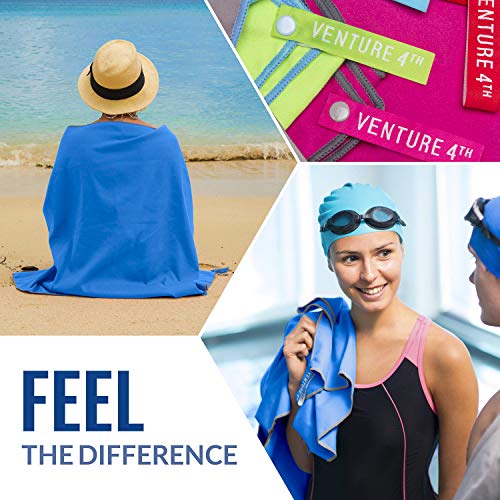 VENTURE 4TH Quick Dry Travel Towel, Ultra Soft Microfiber - 3 Sizes - color: Navy Gray, size: 40.00" x 21.00"