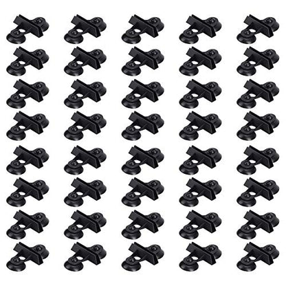 40PCS PVC Aquarium Fish Tank Suction Cup Separating Board Divider Support Clip White Black 6.5x5.3cm (Black) - color: Black